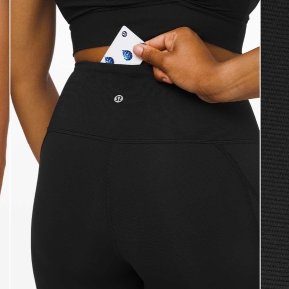 Lululemon Ribbed Wunder Under HR 28" Black 2 - Picture 9 of 9